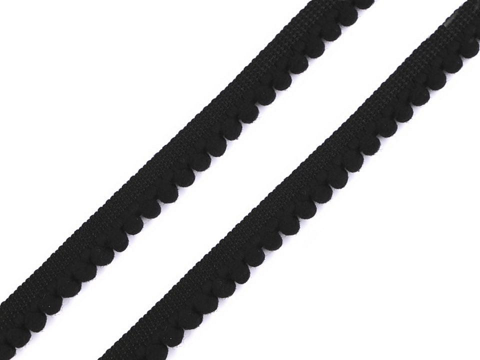 Bandă cu ciucuri, lățime 11 mm - Gri porumbel (1 Metru)