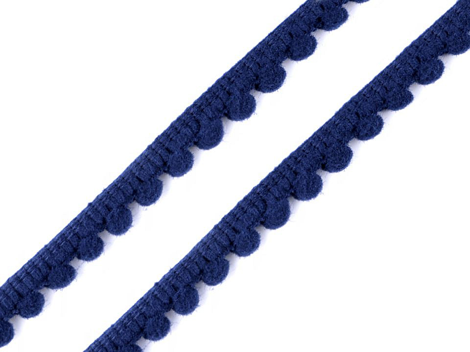 Bandă cu ciucuri, lățime 11 mm - Gri porumbel (1 Metru)