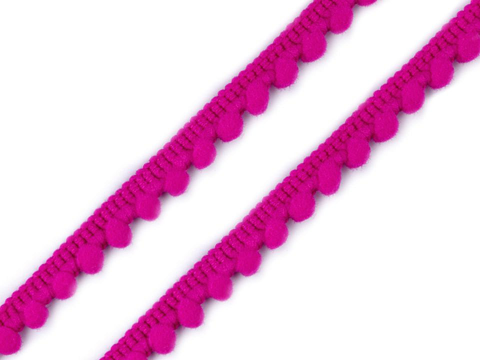 Bandă cu ciucuri, lățime 11 mm - Gri porumbel (1 Metru)