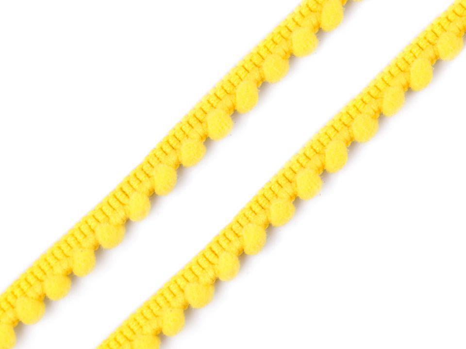 Bandă cu ciucuri, lățime 11 mm - Gri porumbel (1 Metru)