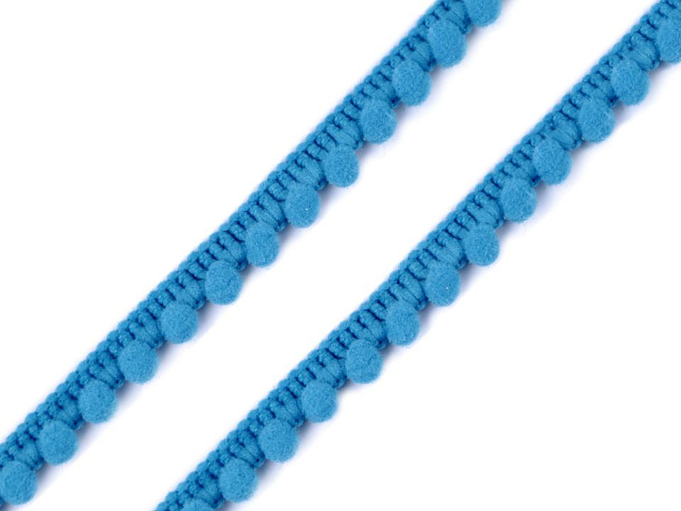 Bandă cu ciucuri, lățime 11 mm - Gri porumbel (1 Metru)