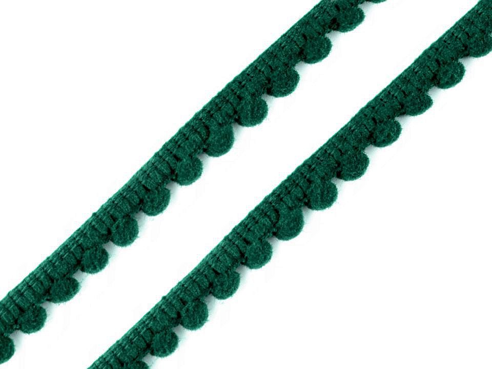 Bandă cu ciucuri, lățime 11 mm - Gri porumbel (1 Metru)