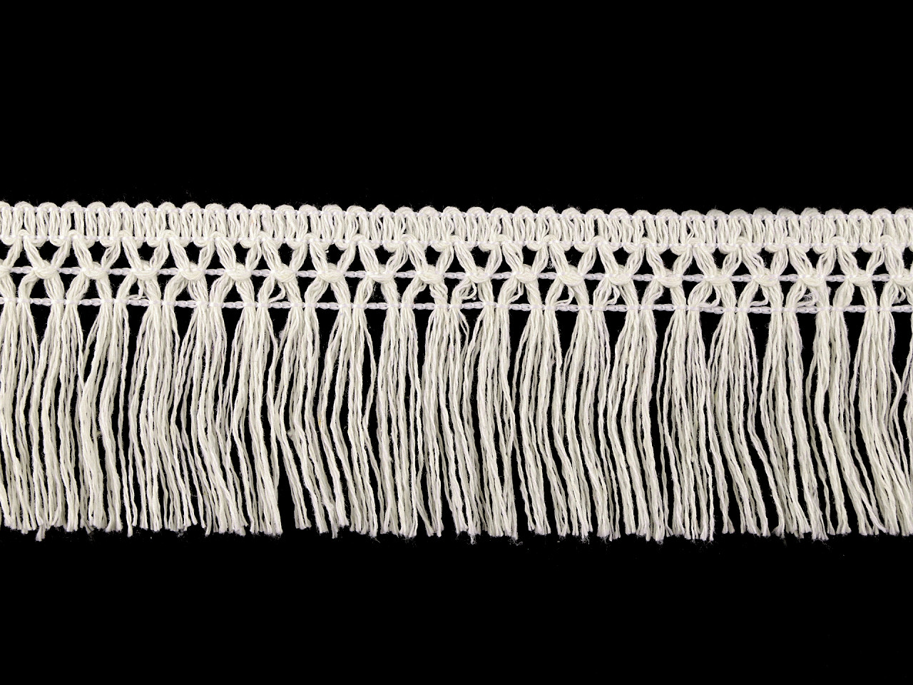 Franjuri bumbac, lățime 55 mm - Alb (9 Metri)