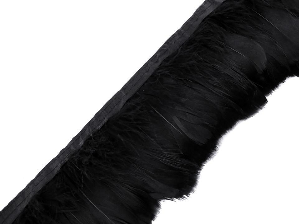Bandă din pene de gâscă  6-8 cm - Albastru închis (1 Metru)