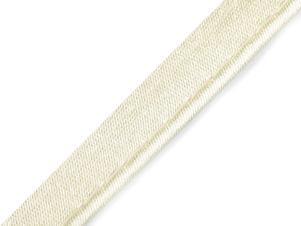 Paspoal / vipușcă satin, lățime 10 mm - Negru (20 Metri)