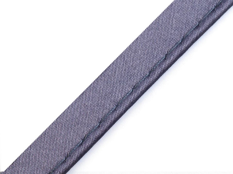 Paspoal / vipușcă satin, lățime 10 mm - Negru (20 Metri)