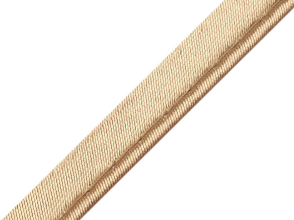 Paspoal / vipușcă satin, lățime 10 mm - Negru (20 Metri)