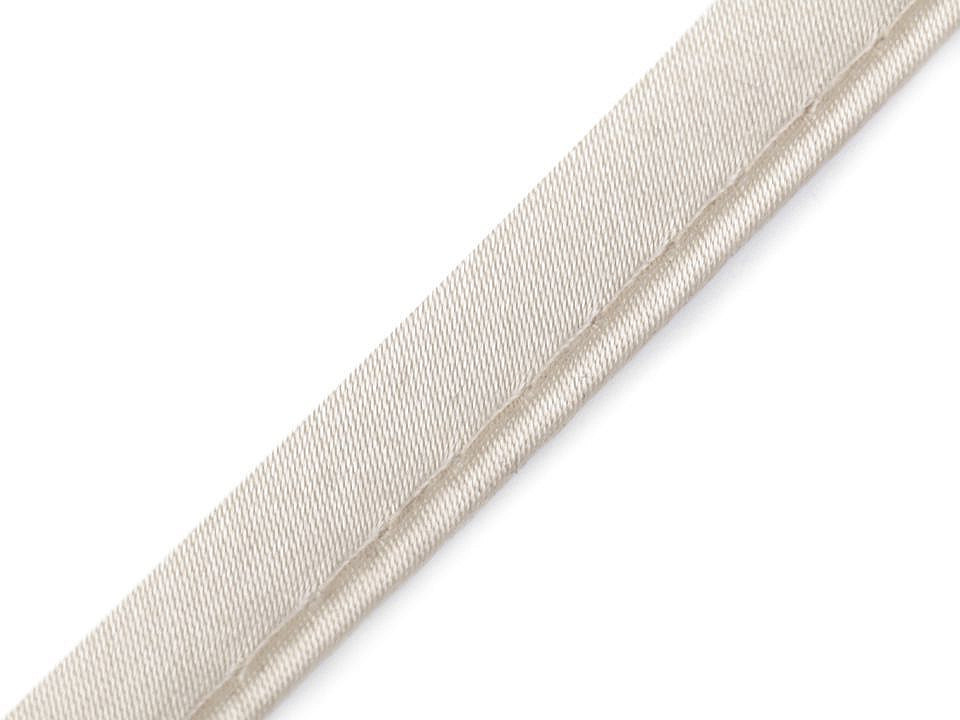 Paspoal / vipușcă satin, lățime 10 mm - Negru (20 Metri)