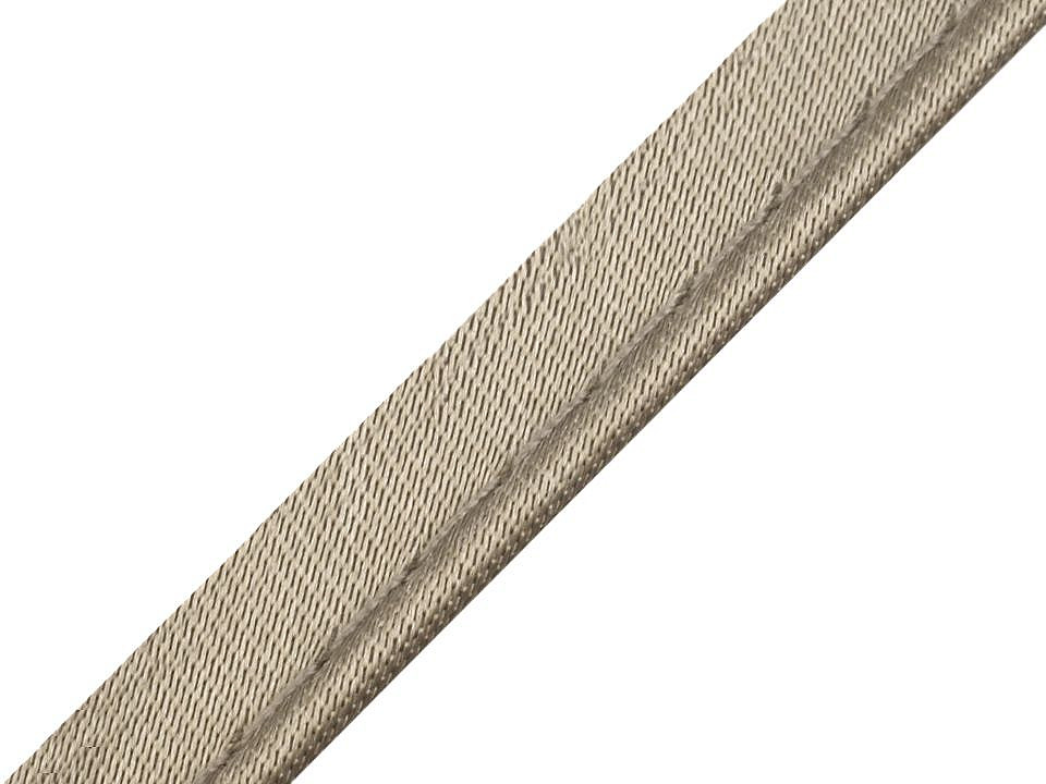 Paspoal / vipușcă satin, lățime 10 mm - Negru (20 Metri)