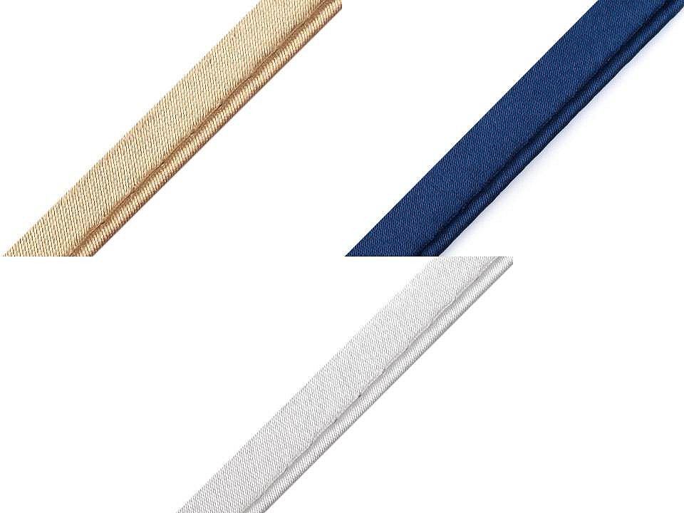 Paspoal / vipușcă satin, lățime 10 mm - Negru (20 Metri)