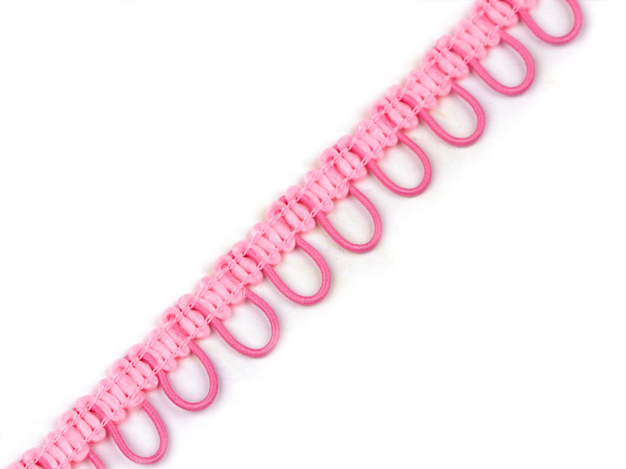 Bandă cu butoniere elastice, lățime 15 mm - Alb (1 Metru)