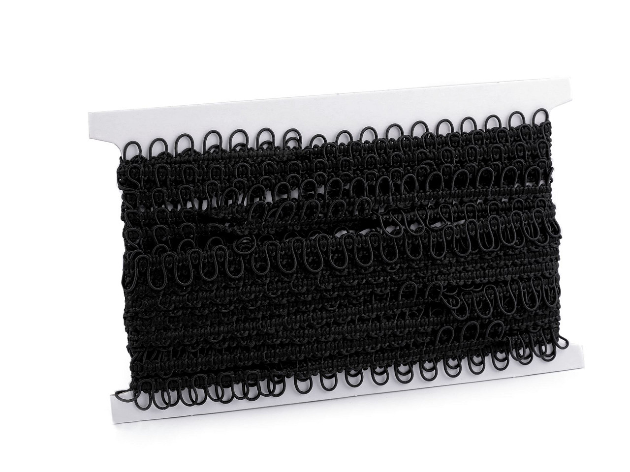 Bandă cu butoniere elastice, lățime 15 mm - Alb (1 Metru)