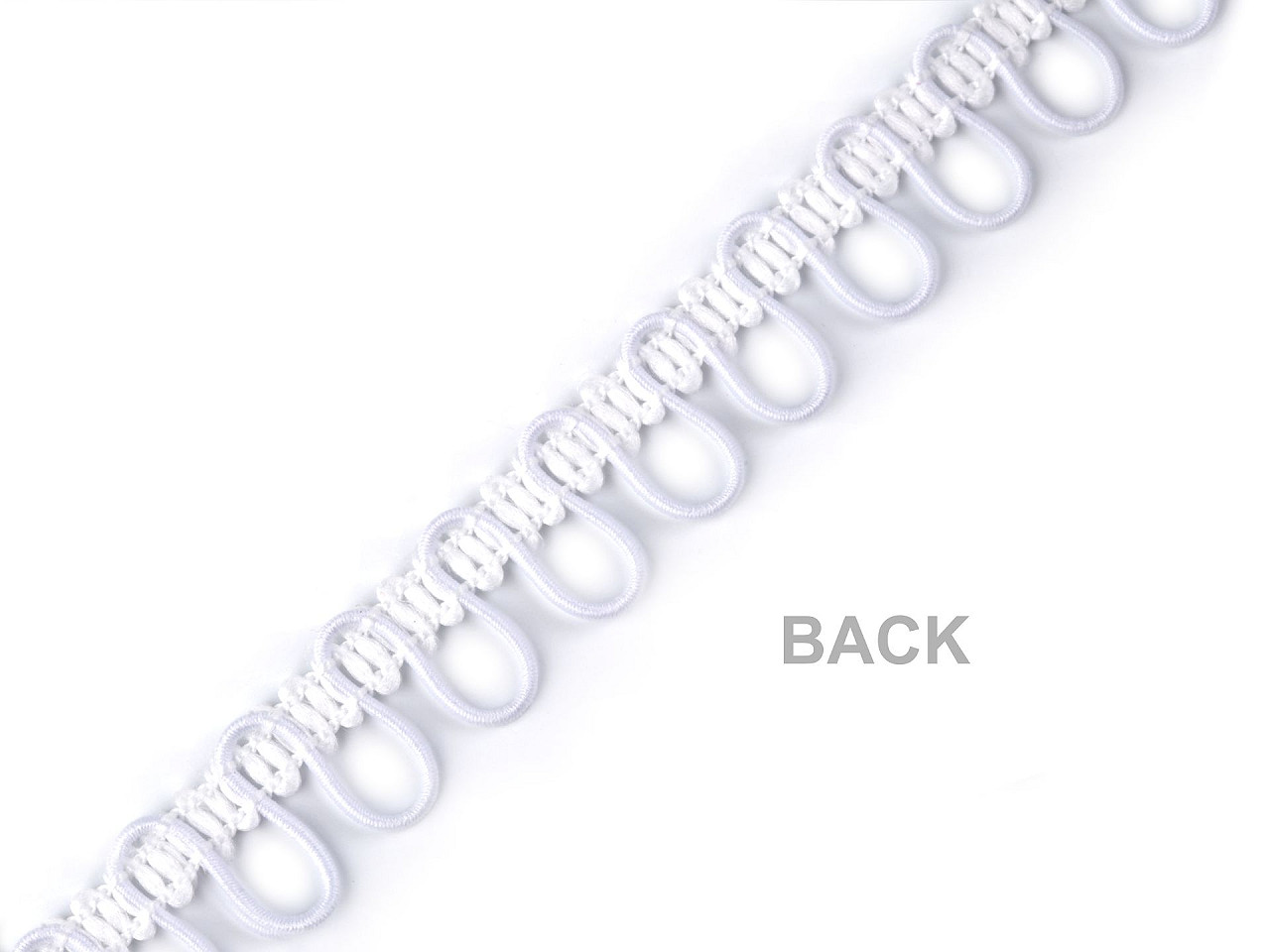 Bandă cu butoniere elastice, lățime 15 mm - Alb (1 Metru)