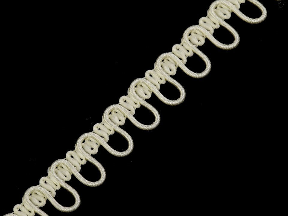 Bandă cu butoniere elastice, lățime 15 mm - Alb (1 Metru)