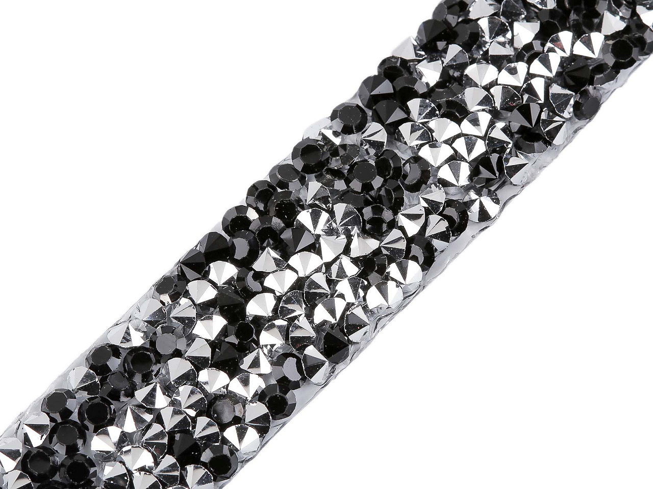 Galon / bandă cu strasuri termoadezivă, lățime 15 mm - Auriu (1 Metru)