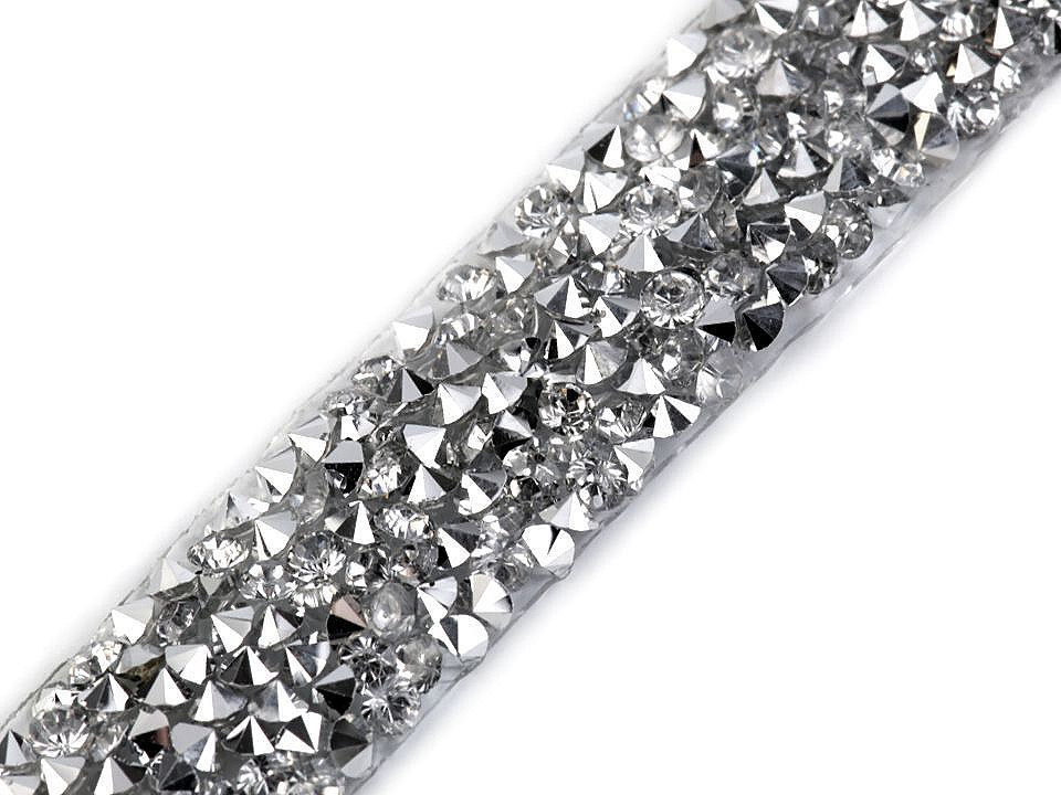 Galon / bandă cu strasuri termoadezivă, lățime 15 mm - Auriu (1 Metru)