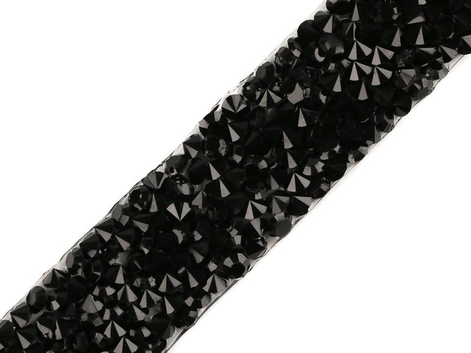 Galon / bandă cu strasuri termoadezivă, lățime 15 mm - Auriu (1 Metru)