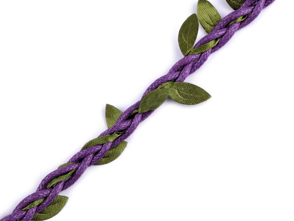 Șnur decorativ cu frunze, lățime 30 mm - Maro deschis (10 Metri)