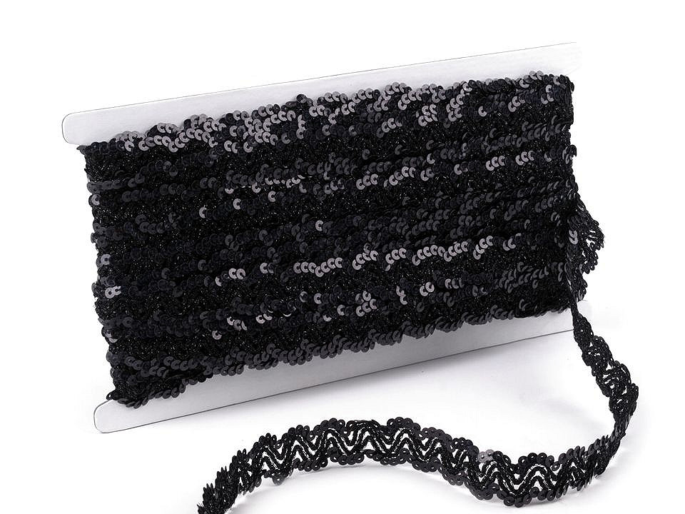 Bandă decorativă cu paiete, lățime 20 mm - Argintiu (1 Metru)