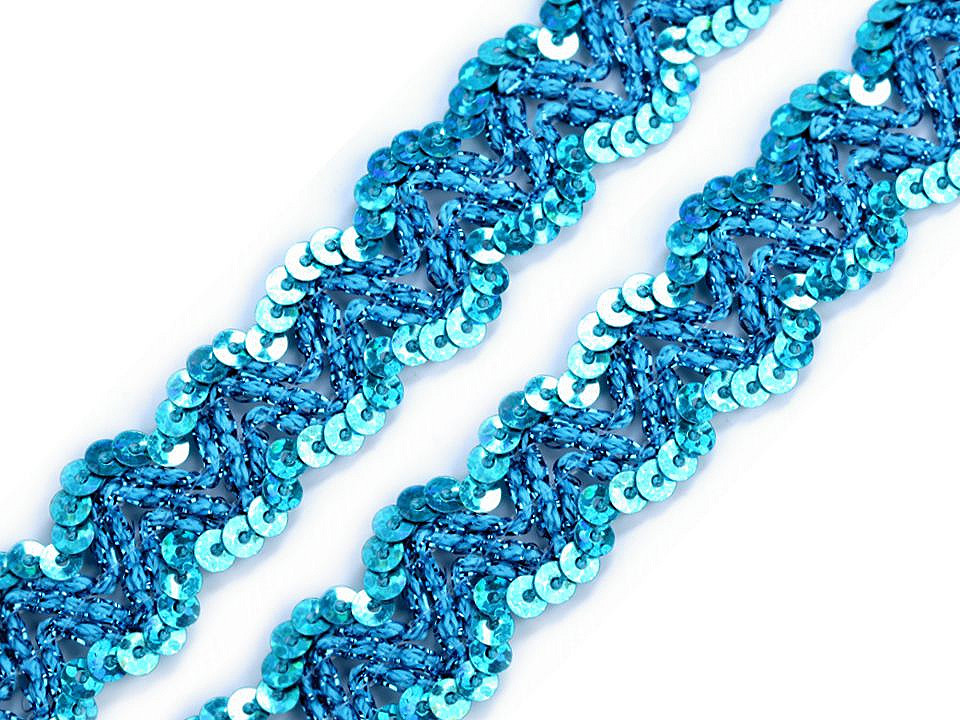 Bandă decorativă cu paiete, lățime 20 mm - Argintiu (1 Metru)