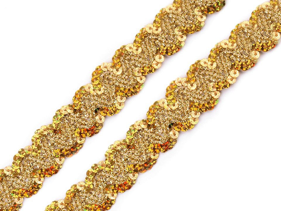 Bandă decorativă cu paiete, lățime 20 mm - Argintiu (1 Metru)