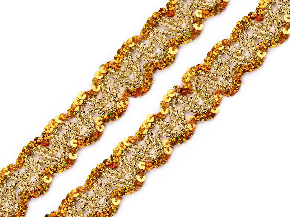 Bandă decorativă cu paiete, lățime 20 mm - Argintiu (1 Metru)