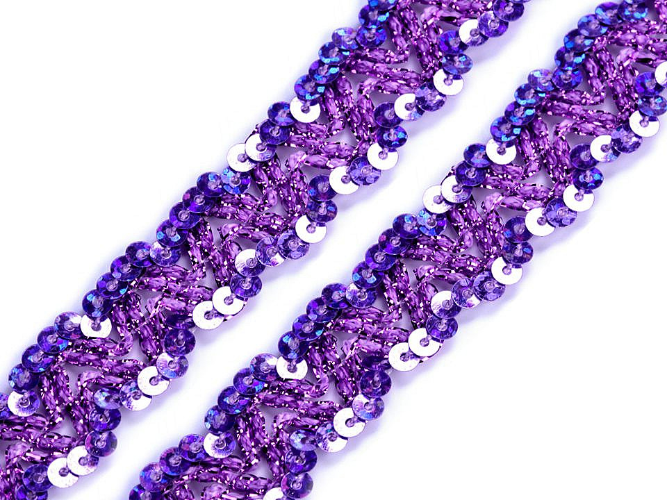 Bandă decorativă cu paiete, lățime 20 mm - Argintiu (1 Metru)