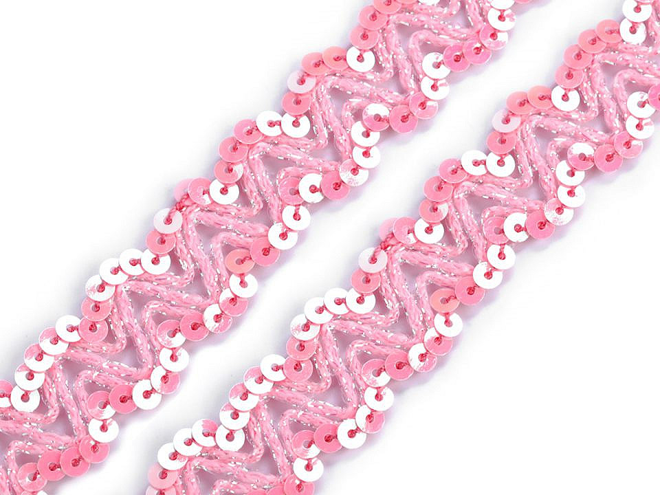 Bandă decorativă cu paiete, lățime 20 mm - Argintiu (1 Metru)