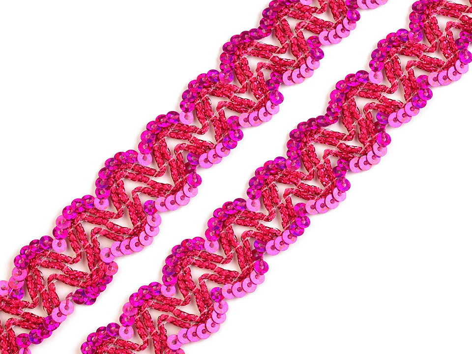 Bandă decorativă cu paiete, lățime 20 mm - Argintiu (1 Metru)