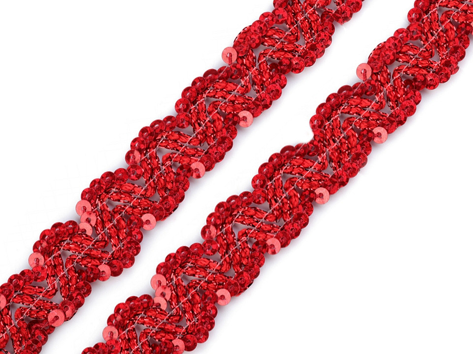 Bandă decorativă cu paiete, lățime 20 mm - Argintiu (1 Metru)