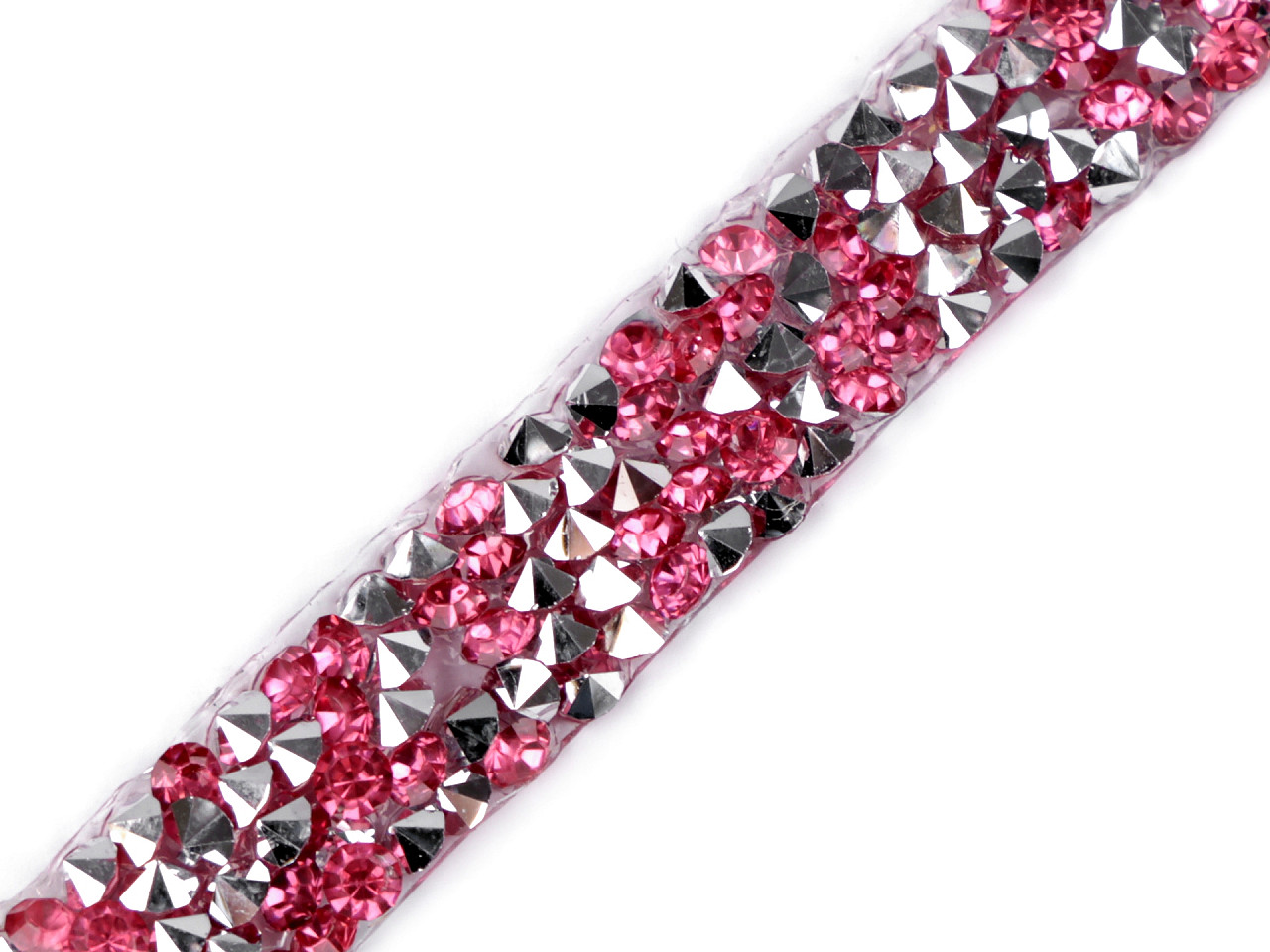 Galon / bandă cu strasuri termoadezivă, lățime 12 mm - Argintiu (9 Metri)