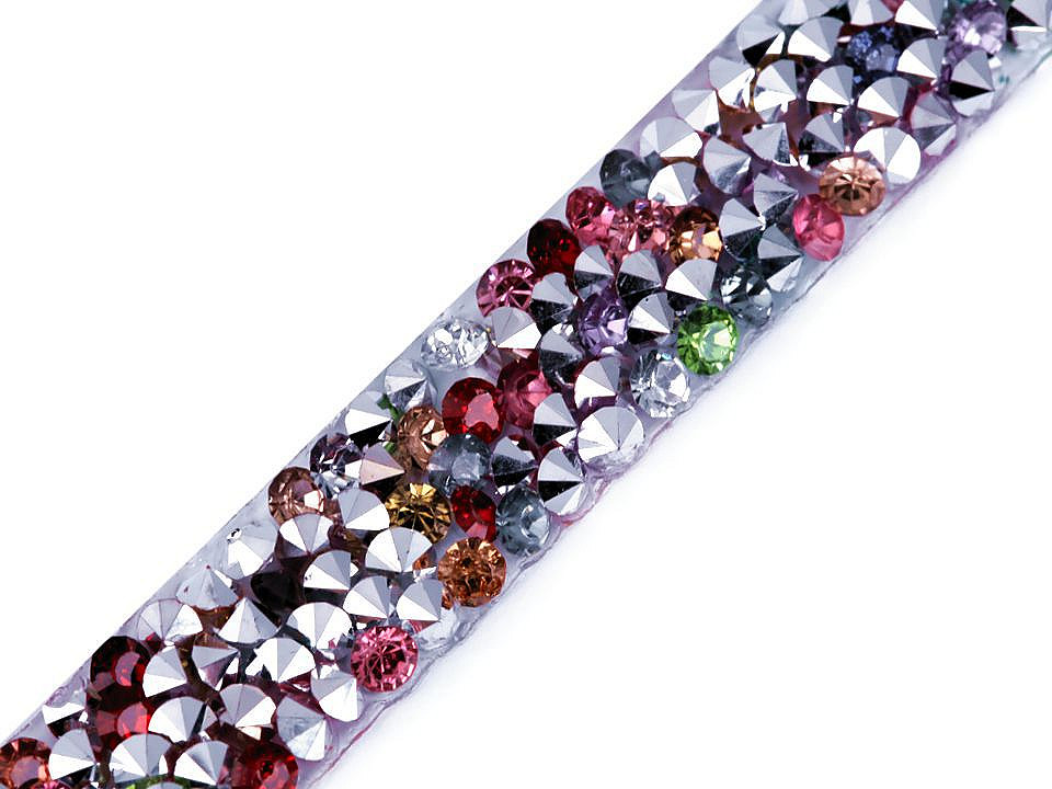 Galon / bandă cu strasuri termoadezivă, lățime 12 mm - Argintiu (9 Metri)