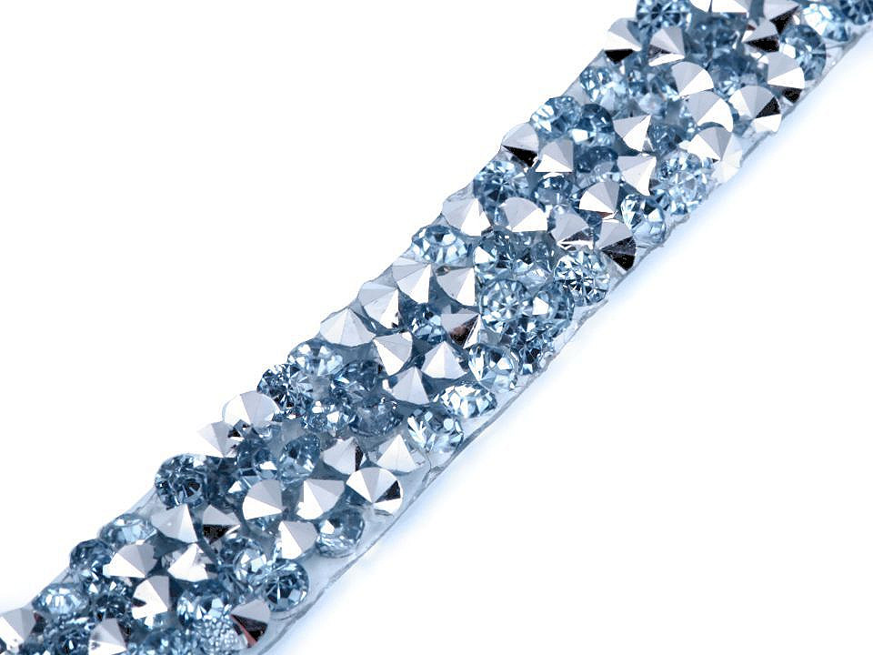 Galon / bandă cu strasuri termoadezivă, lățime 12 mm - Argintiu (9 Metri)