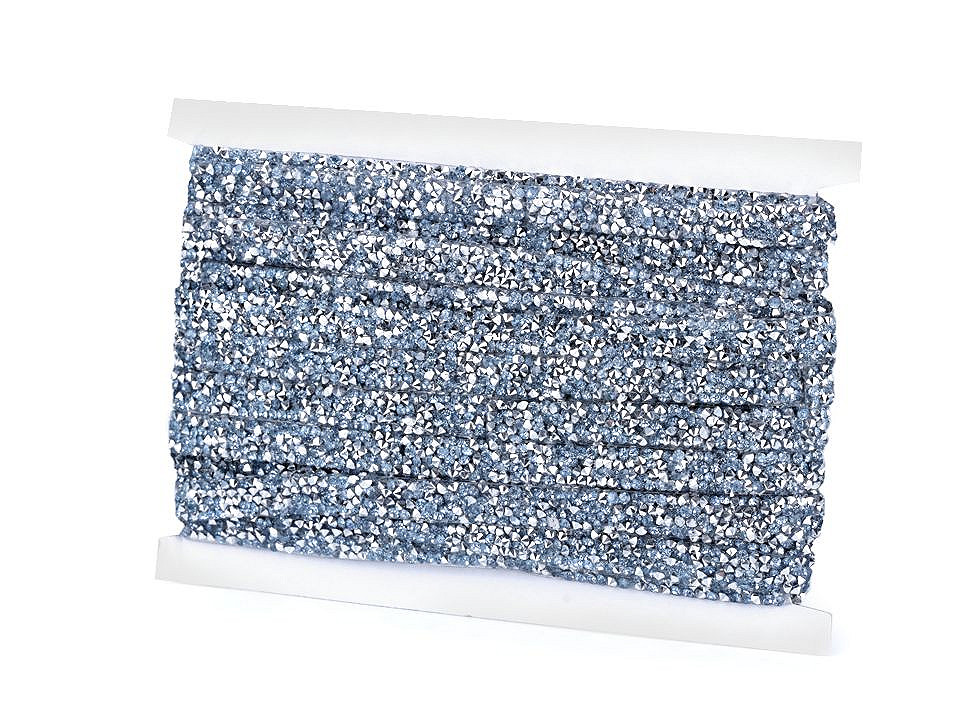 Galon / bandă cu strasuri termoadezivă, lățime 12 mm - Argintiu (9 Metri)