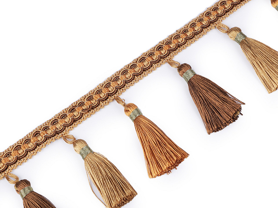 Bandă cu franjuri, lățime 695 mm - Bordo (1 Metru)