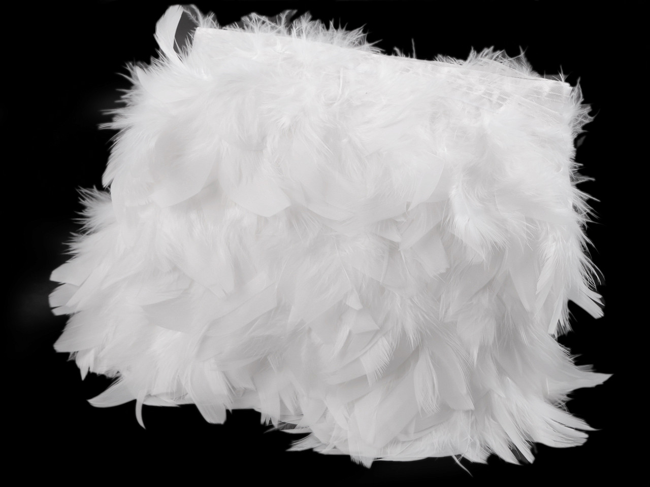 Bandă din pene de curcă 5-9 cm - Albastru închis (1 Metru)