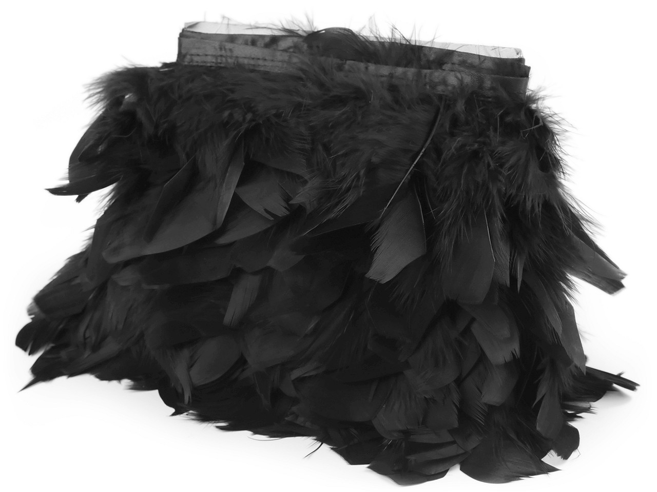 Bandă din pene de curcă 5-9 cm - Albastru închis (1 Metru)