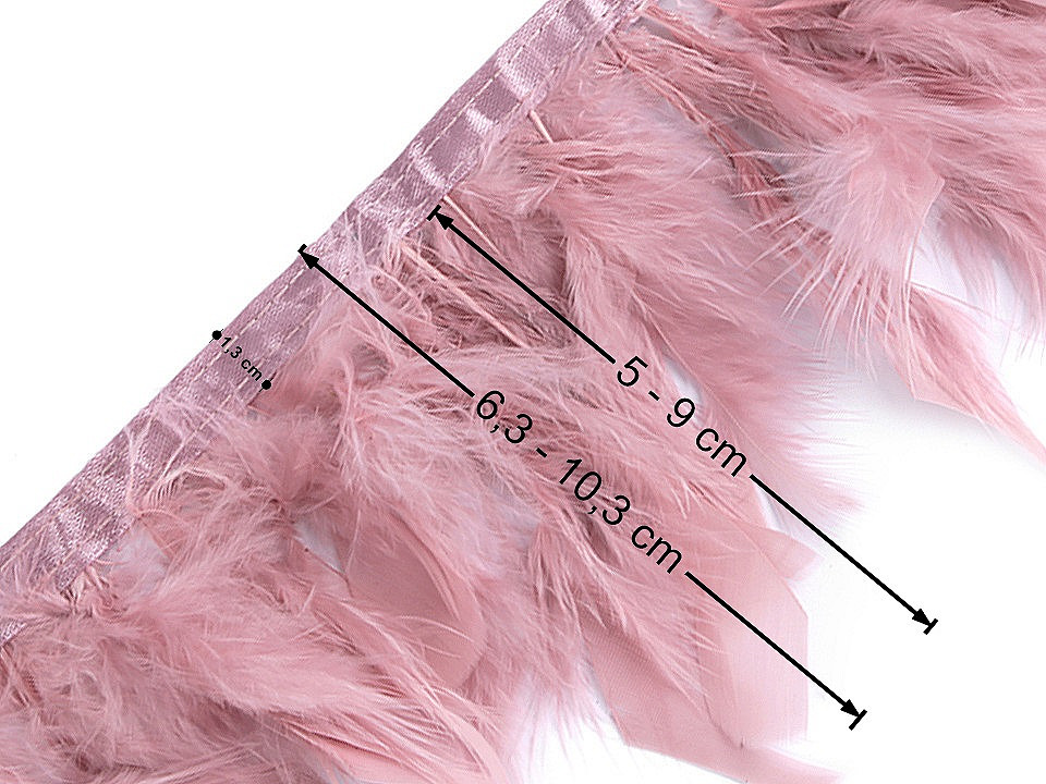 Bandă din pene de curcă 5-9 cm - Albastru închis (1 Metru)