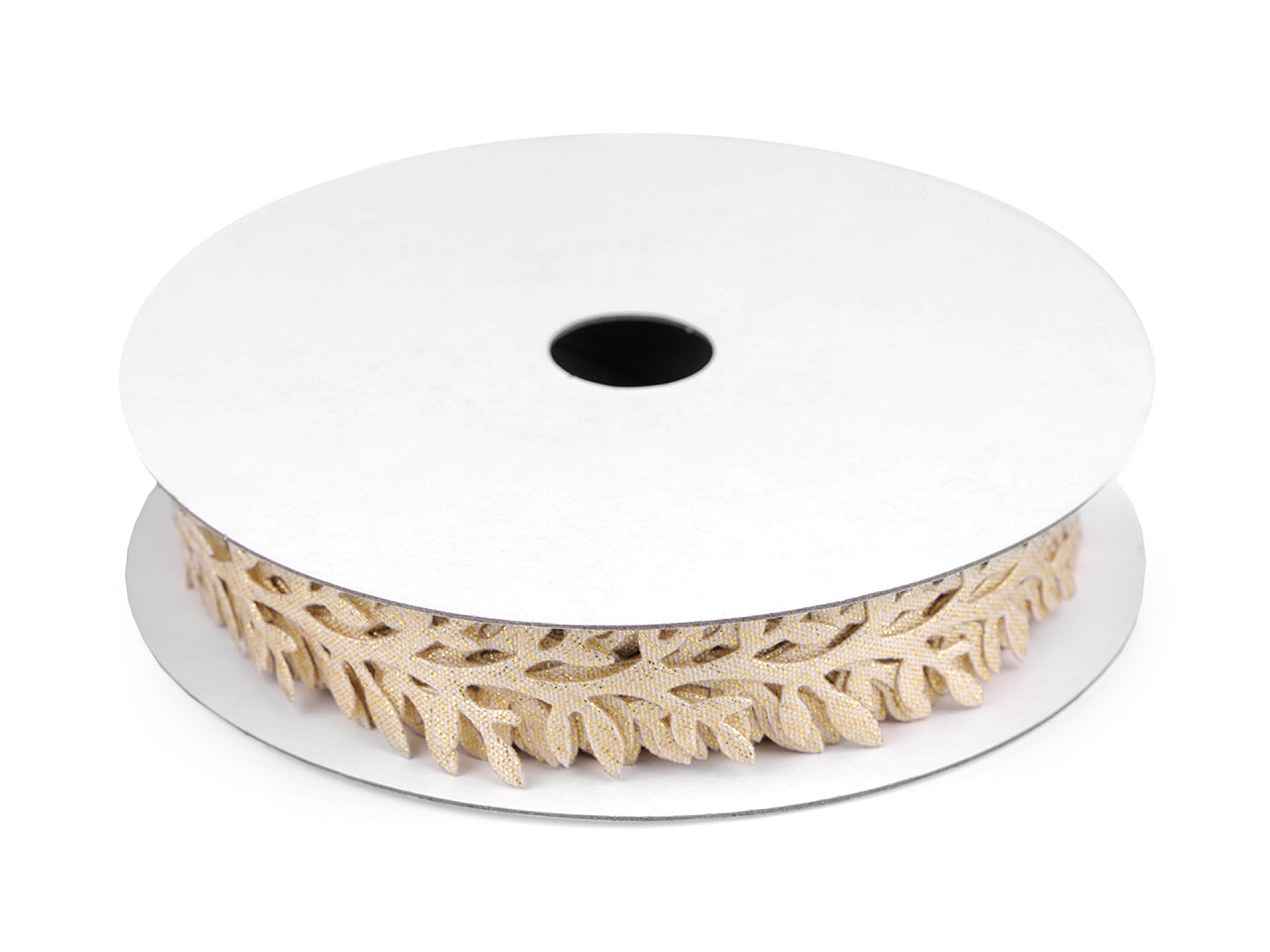 Bandă decorativă cu frunze din satin, lățime 24 mm - Argintiu (27 Metri) Bandă decorativă cu frunze din satin, lățime 24 mm - Argintiu (27 Metri)
