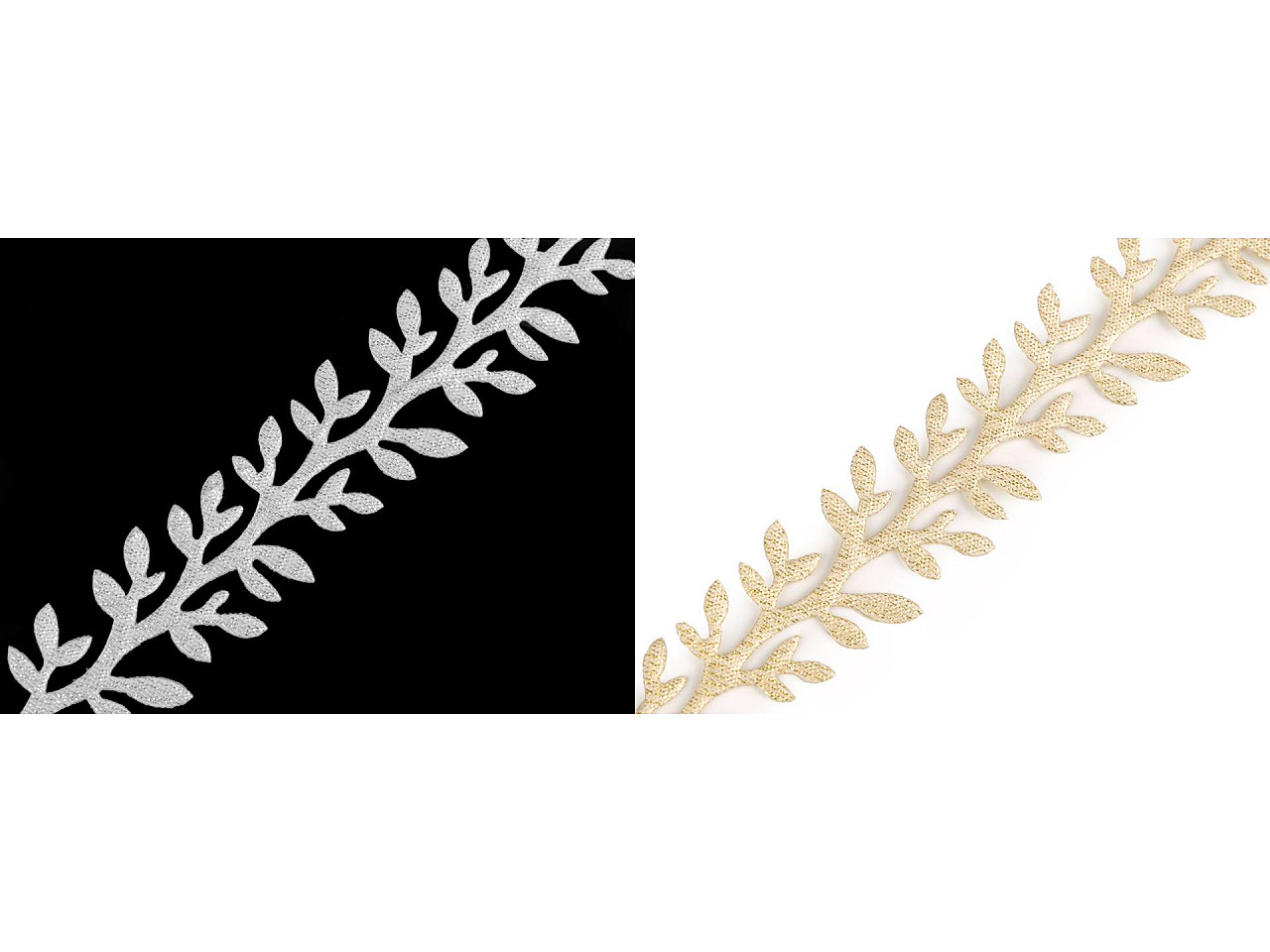 Bandă decorativă cu frunze din satin, lățime 24 mm - Argintiu (27 Metri) Bandă decorativă cu frunze din satin, lățime 24 mm - Argintiu (27 Metri)