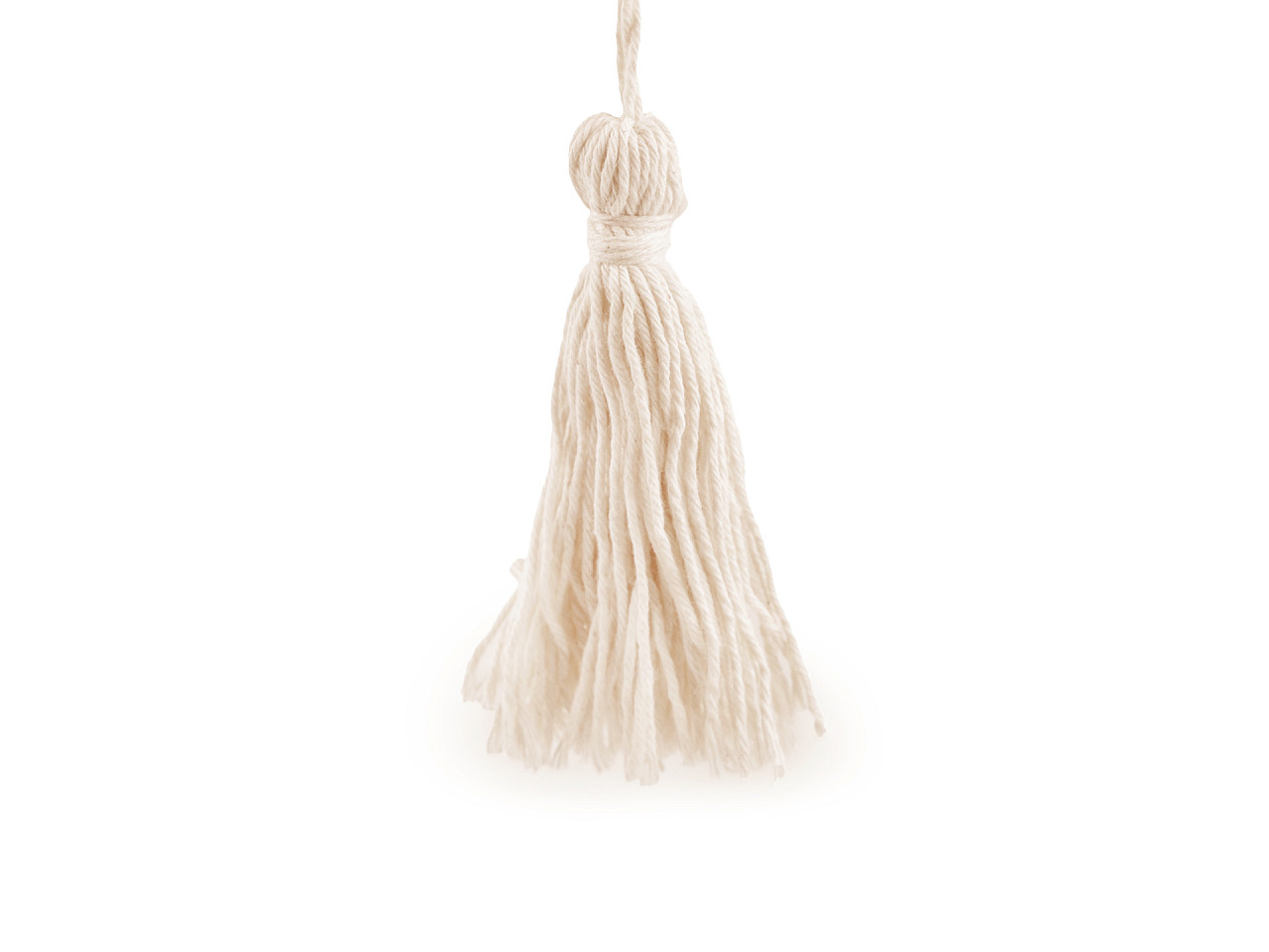 Ciucure din bumbac cu margele 12,5 cm - Ecru deschis (5 Bucăți)