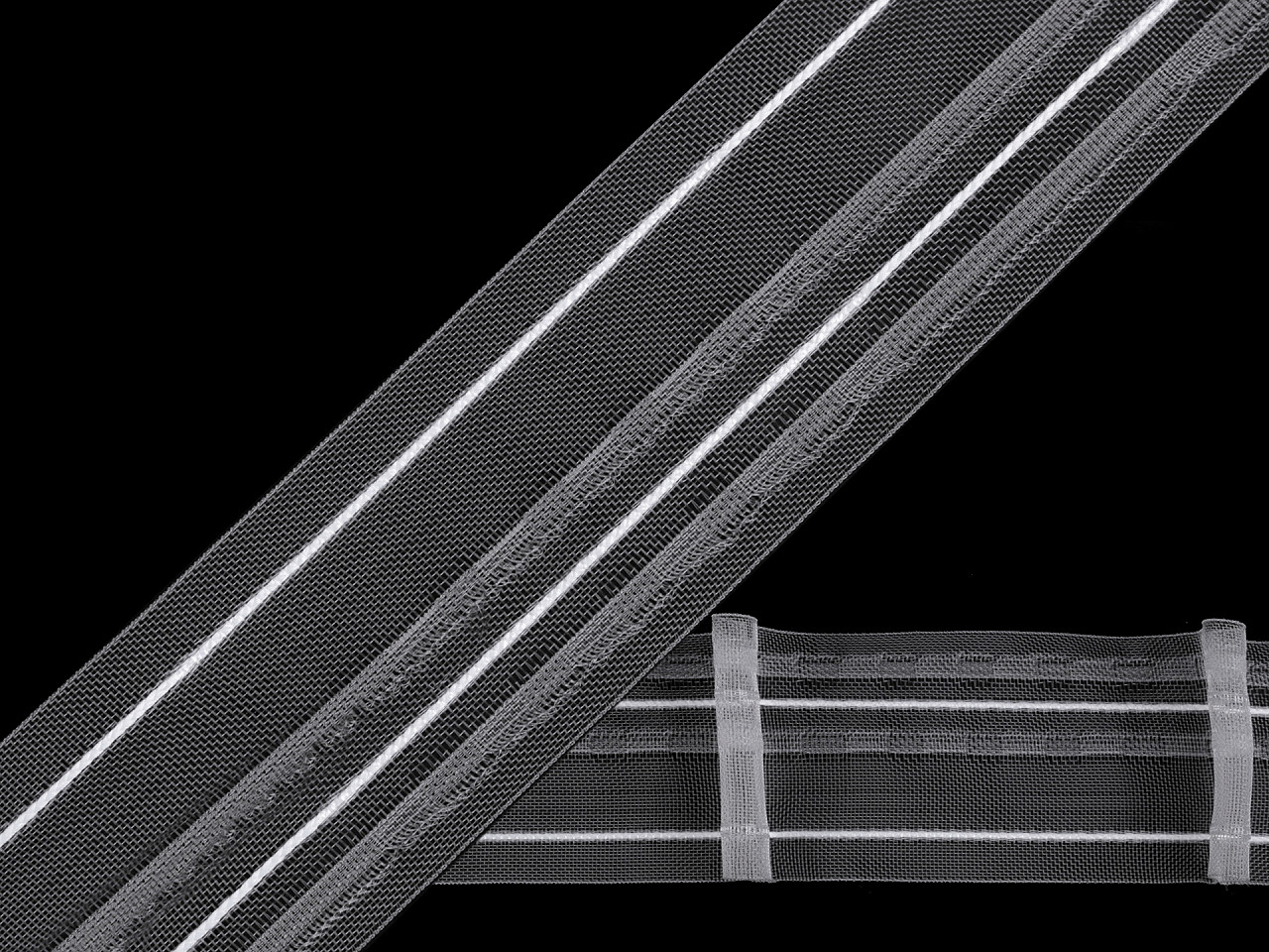 Rejansă perdele lățime  50 mm - Transparent (50 Metri)