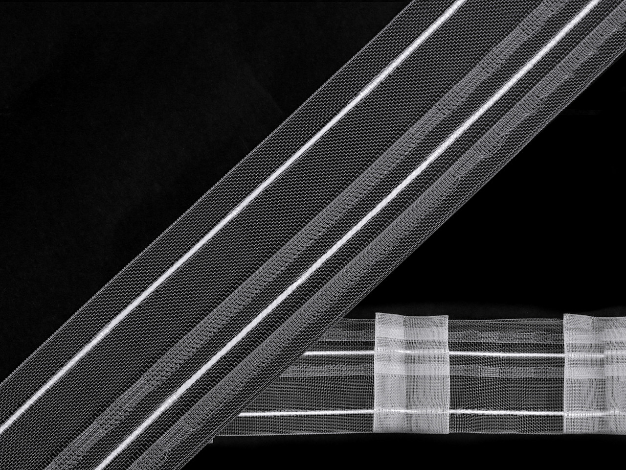 Rejansă perdele lățime 50 mm - Transparent (50 Metri)