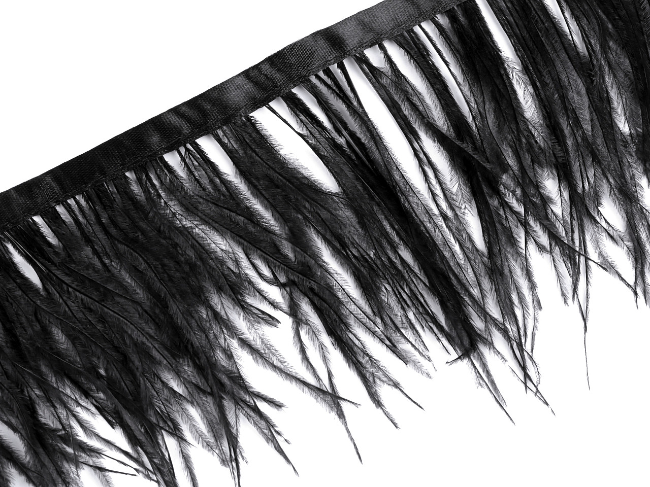 Banda pene de marabu 5-10 cm - Negru (1 Metru)