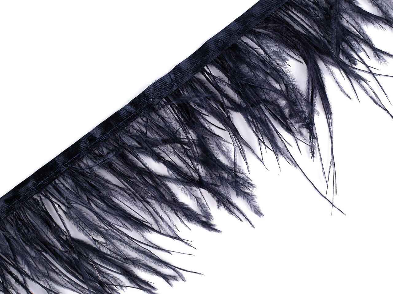 Banda pene de marabu 5-10 cm - Negru (1 Metru)