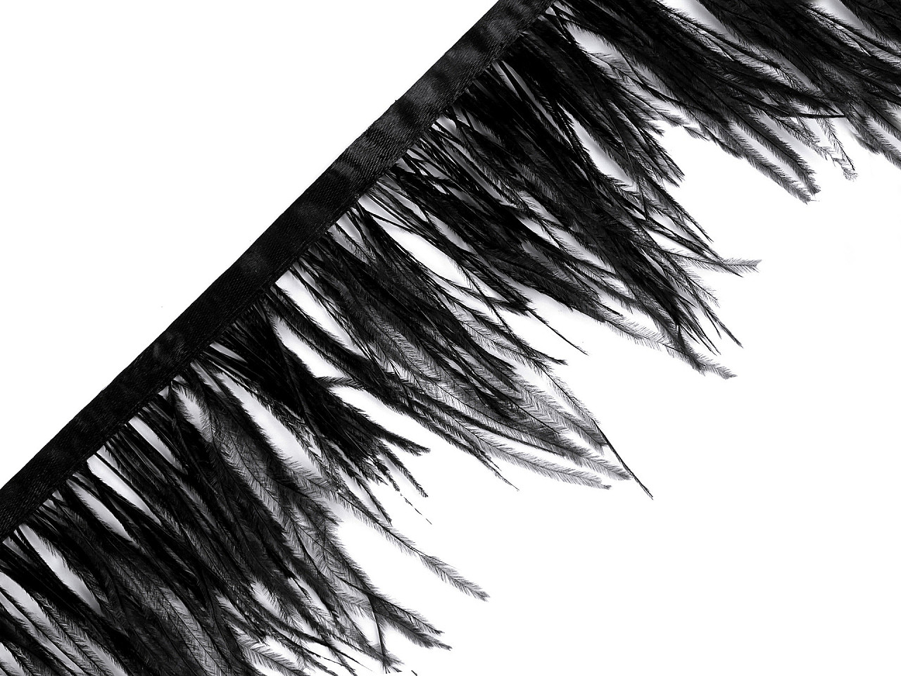 Banda pene de marabu 5-10 cm - Negru (1 Metru)