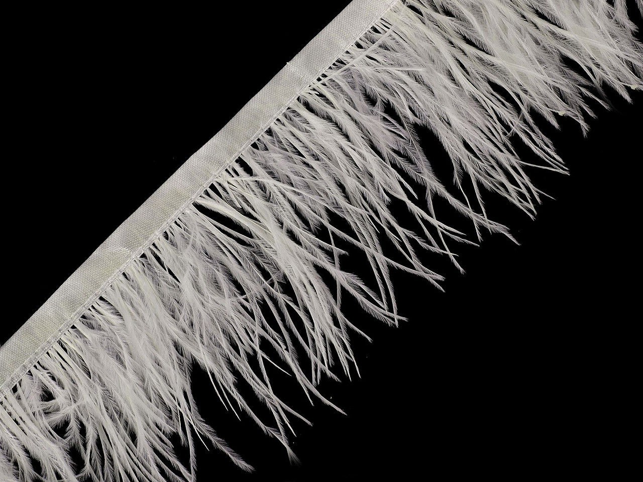 Banda pene de marabu 5-10 cm - Negru (1 Metru)