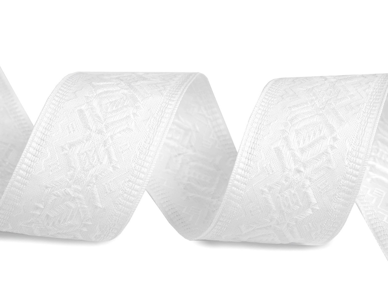 Panglică țesută 40 mm - Alb (1 Metru)