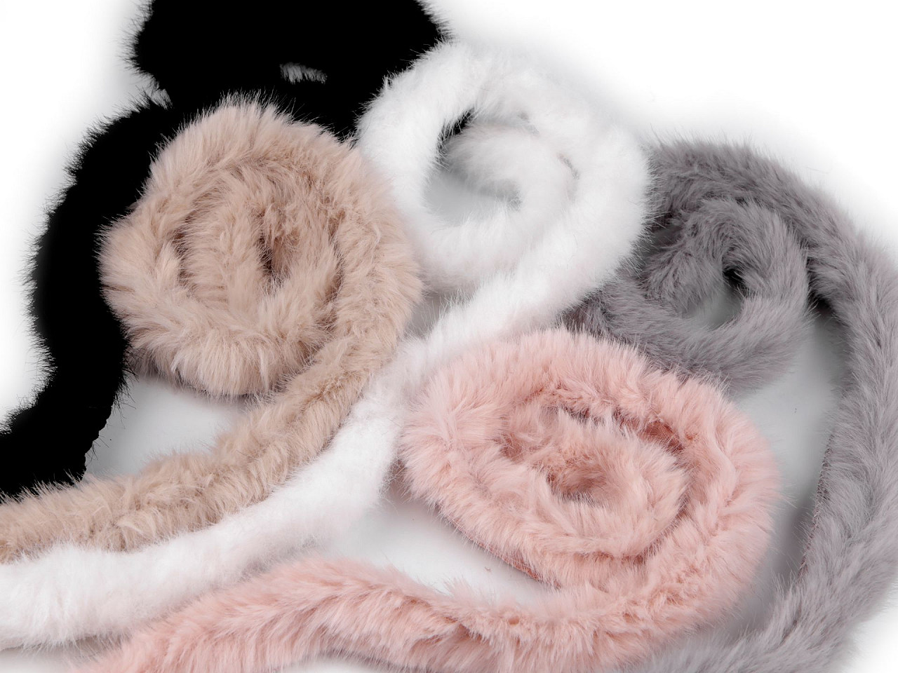 Bordura / vipusca din blana artificiala, latime 2 cm - Roz deschis (1 Metru)