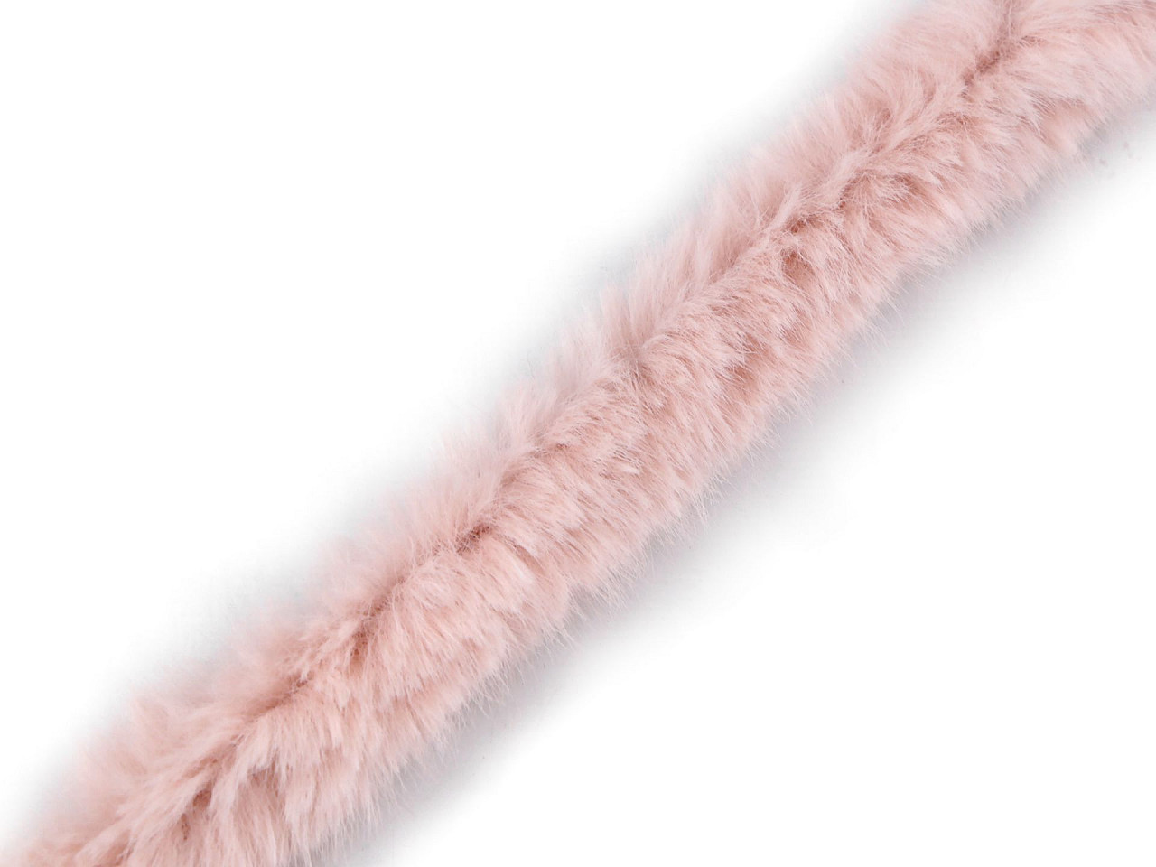 Bordura / vipusca din blana artificiala, latime 2 cm - Roz deschis (1 Metru)